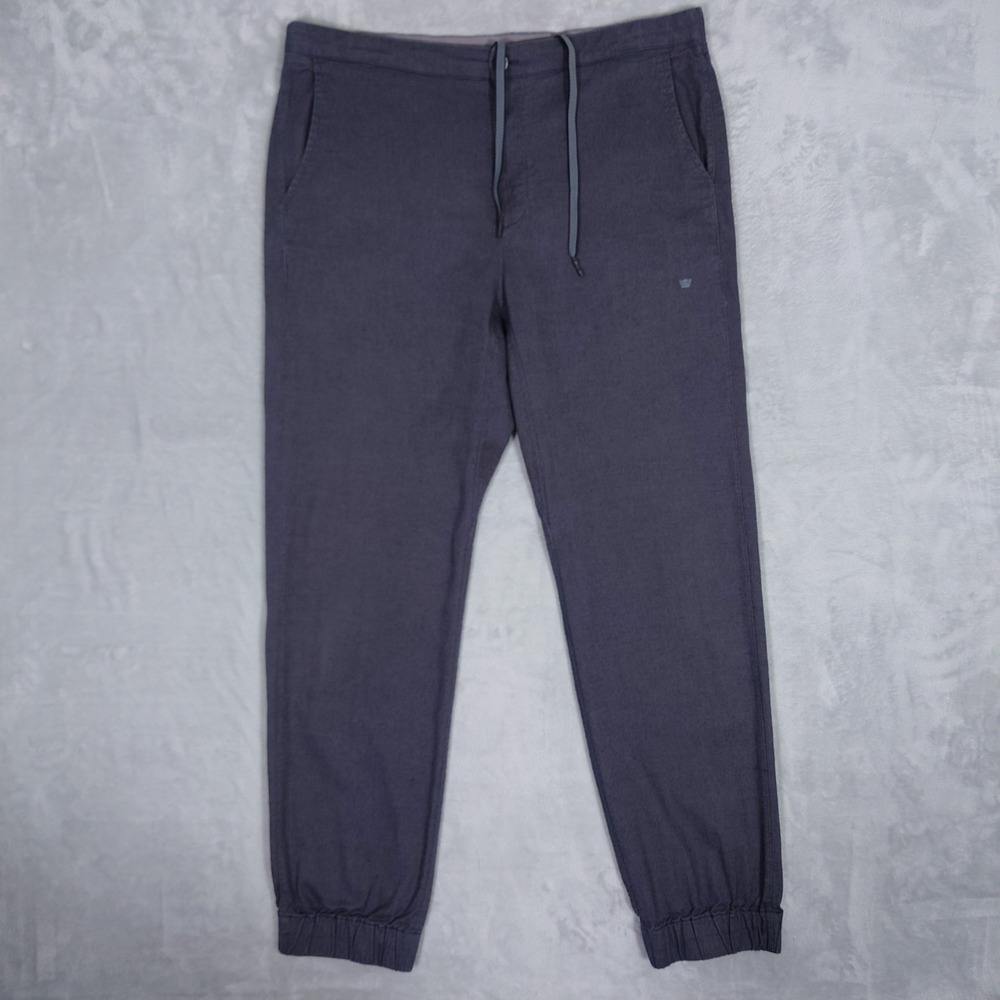 Mack Weldon Joggers Mens Large Drawstring Pants Gray Cotton Twill Stretch Casual